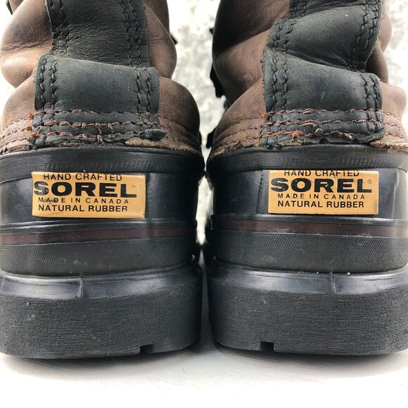 Sorel Men\'s Size 6 Bighorn Dark Brown Black Leather Lace-Up Lined Winter Boots main image 5